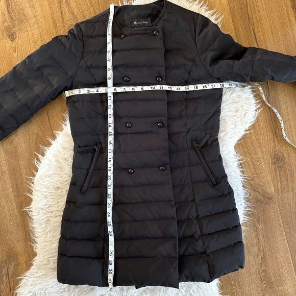 Massimo Dutti 165g Duck Down Feather Black Long Length Puffer Coat | Size S - Picture 5 of 12